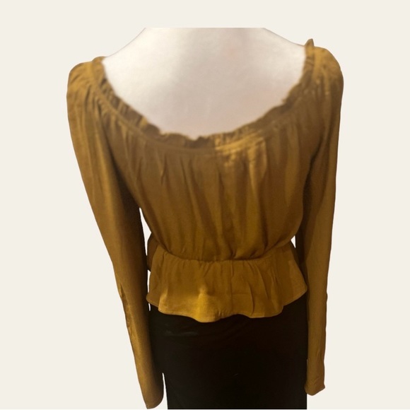 Dusty Olive Corset Peplum Top - Picture 3 of 5
